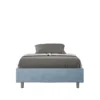 Letto 120x210cm contenitore sommier in microfibra azzurro LIT146