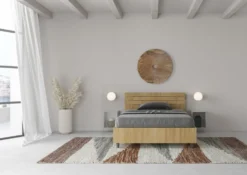 Letto 120x200cm contenitore testata dritta quercia LIT254