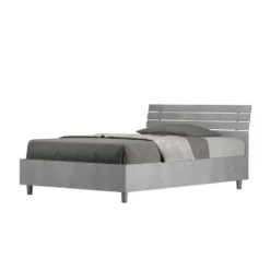 Letto 120x190cm contenitore testata inclinata cemento LIT252
