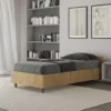 Letto 80x200cm contenitore testiera effetto legno quercia LIT76