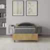 Letto 80x190cm contenitore testiera in nobilitato effetto legno quercia LIT74