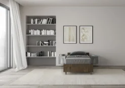 Letto 80x190cm contenitore testiera in nobilitato effetto legno noce LIT74