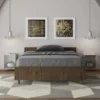 Letto 120x200cm contenitore testiera effetto legno noce LIT240