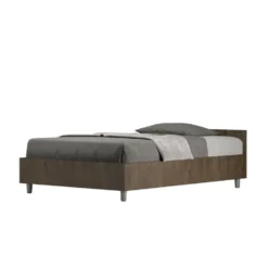 Letto 120x200cm contenitore testiera effetto legno noce LIT240