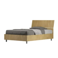 Letto 120x200cm contenitore testiera inclinata quercia LIT248