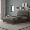 Letto 120x200cm contenitore testiera inclinata noce LIT248
