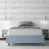 Letto 140x190cm francese sommier in microfibra azzurro LIT259