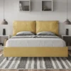 Letto 160x200cm matrimoniale con cuscino in microfibra ocra LIT421