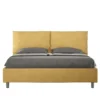 Letto 160x210cm matrimoniale con cuscino in microfibra ocra LIT425