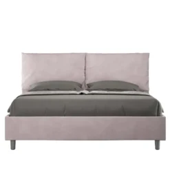 Letto 160x210cm matrimoniale con cuscino in microfibra glicine lilla LIT425
