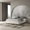 Letto 160x210cm matrimoniale contenitore sommier in similpelle bianco LIT376