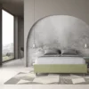 Letto 160x190cm matrimoniale contenitore sommier in microfibra tè verde LIT358