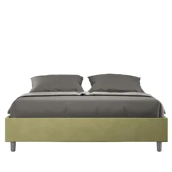 Letto 160x190cm matrimoniale contenitore sommier in microfibra tè verde LIT358