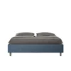 Letto 160x190cm matrimoniale contenitore sommier in microfibra blu LIT358