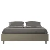 Letto 160x200cm matrimoniale contenitore sommier in similpelle cappuccino LIT366