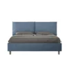 Letto 160x200cm matrimoniale contenitore con cuscino in microfibra blu LIT422