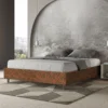 Letto 160x190cm matrimoniale contenitore sommier in tessuto arancio LIT362
