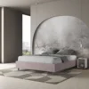 Letto 160x200cm matrimoniale contenitore sommier in microfibra glicine lilla LIT368