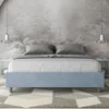 Letto 160x200cm matrimoniale contenitore sommier in microfibra azzurro LIT368