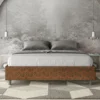 Letto 160x210cm matrimoniale contenitore sommier in tessuto arancio LIT382
