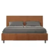 Letto 160x200cm matrimoniale con testiera imbottita in tessuto arancio LIT399