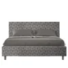 Letto 160x190cm matrimoniale con testiera imbottita in tessuto blu LIT391