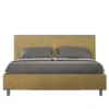 Letto 160x190cm matrimoniale con testiera imbottita in tessuto giallo LIT389
