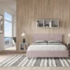 Letto 160x210cm matrimoniale con testiera imbottita in microfibra glicine lilla LIT407
