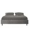 Letto 160x190cm matrimoniale sommier in tessuto blu LIT361