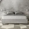 Letto 160x200cm matrimoniale sommier in tessuto bianco LIT373