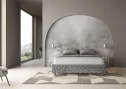 Letto 160x200cm matrimoniale sommier in tessuto blu LIT371