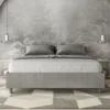 Letto 160x200cm matrimoniale sommier in tessuto grigio LIT369