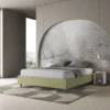 Letto 160x190cm matrimoniale sommier in microfibra tè verde LIT357
