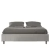 Letto 160x210cm matrimoniale sommier in tessuto bianco LIT383