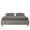 Letto 160x210cm matrimoniale sommier in tessuto grigio LIT379