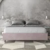 Letto 160x210cm matrimoniale sommier in microfibra glicine lilla LIT377