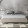 Letto 160x200cm matrimoniale sommier in microfibra sabbia beige LIT367