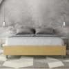 Letto 160x200cm matrimoniale sommier in microfibra ocra LIT367