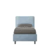 Letto 80x200cm singolo con giroletto imbottito in microfibra azzurro LIT31