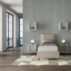 Letto 80x210cm singolo con giroletto imbottito in similpelle tortora LIT33