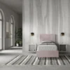 Letto 80x190cm singolo contenitore con testiera liscia in microfibra glicine lilla LIT16