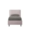 Letto 80x190cm singolo contenitore con giroletto imbottito in microfibra glicine lilla LIT28