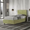 Letto 80x190cm singolo con testiera liscia in microfibra tè verde LIT15