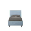 Letto 80x200cm singolo con testiera liscia in microfibra azzurro LIT19