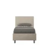Letto 90x190cm singolo con testiera liscia in microfibra sabbia beige LIT99
