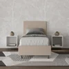 Letto 80x190cm singolo con testiera liscia in similpelle tortora LIT13