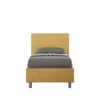 Letto 80x210cm singolo con testiera liscia in microfibra ocra LIT23