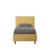 Letto 90x200cm singolo con tre bottoni in microfibra ocra LIT113