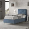 Letto 80x210cm singolo con tre bottoni in microfibra blu LIT53