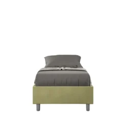 Letto 80x190cm singolo sommier in microfibra tè verde LIT3